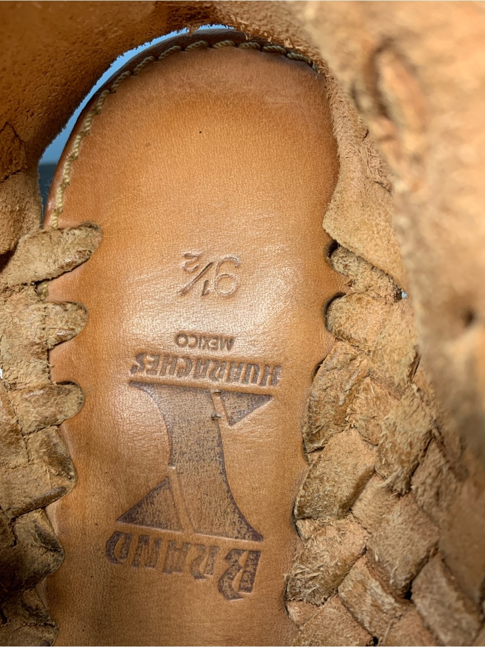 Brand X Woven Women’s Leather Huarache Sandals in Tan - Picture 3 of 5